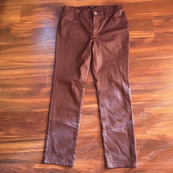 Lafayette 148 New York Burgundy Pants Size 12 - Picture 2 of 7
